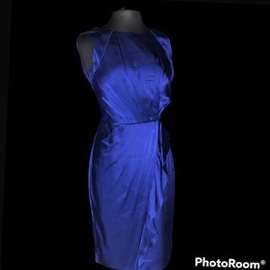 Andrew GN royal blue ruffled cocktail dress